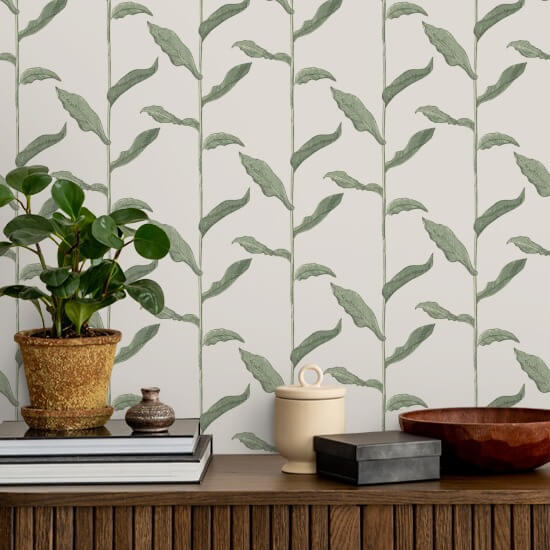 Stalks Linen Floral Wallpaper