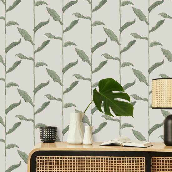 Stalks Linen Floral Wallpaper
