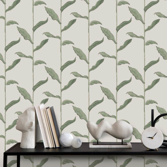 Stalks Linen Floral Wallpaper