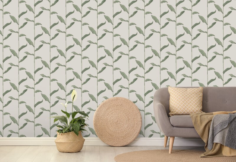 Stalks Linen Floral Wallpaper
