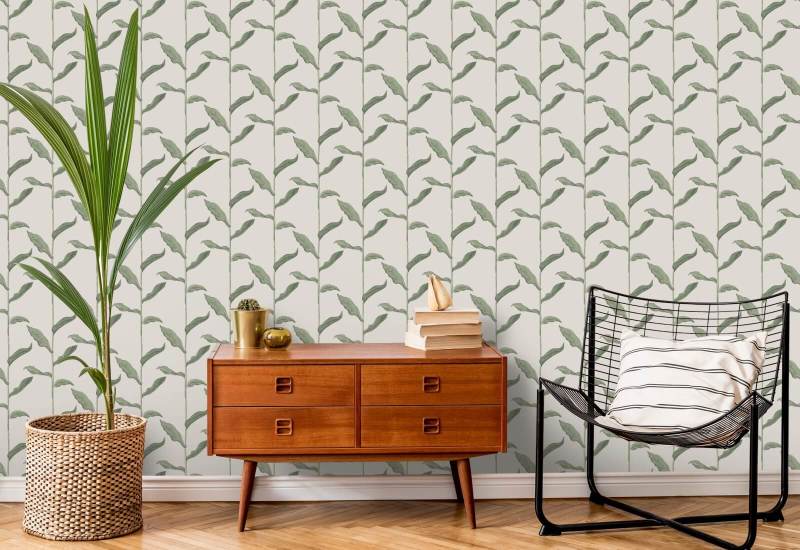 Steli Carta da parati floreale in lino