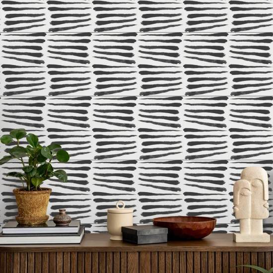 Zebra Zwart-wit behang