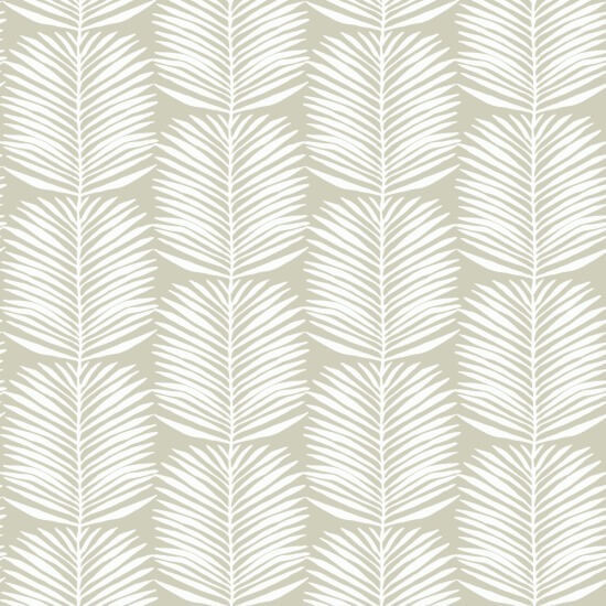 Betty White Palm Leaves Seagrass Floral Wallpaper
