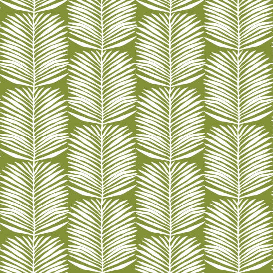 Betty witte palmbladeren Island Green bloemenbehang