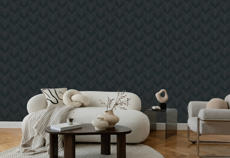 Chevron Sort tapet