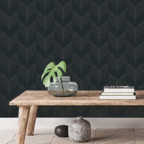Chevron Papier peint noir