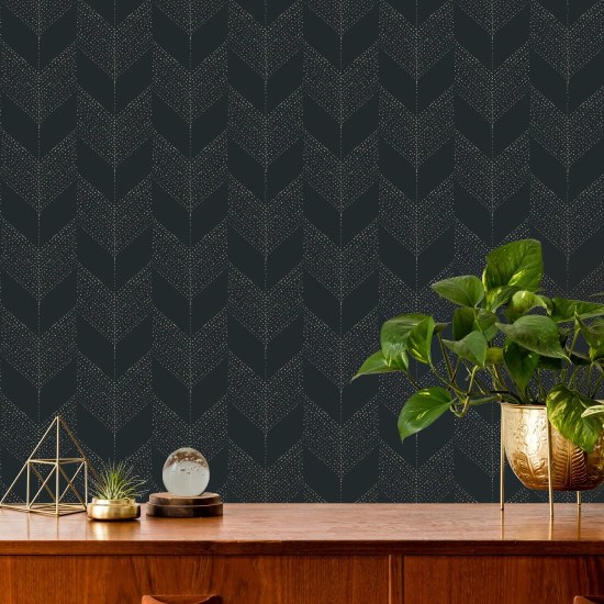 Chevron Papel de parede preto