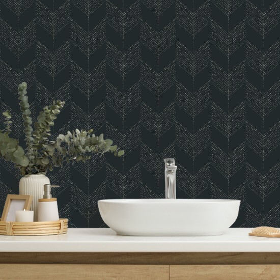 Chevron Papel de parede preto
