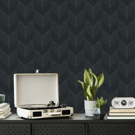Chevron Papel de parede preto