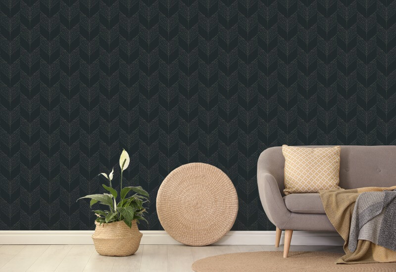 Chevron Papel de parede preto