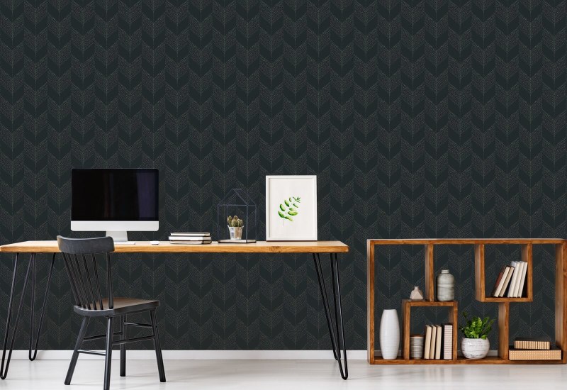 Chevron Papier peint noir