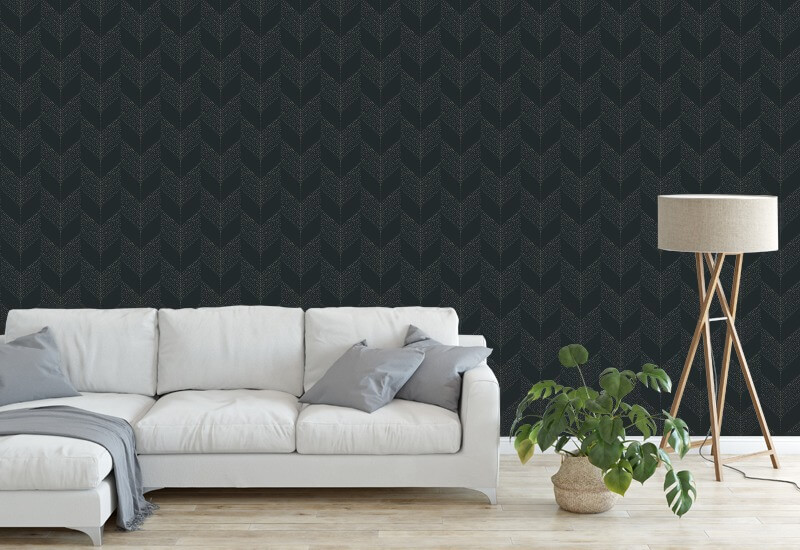 Chevron Carta da parati nera