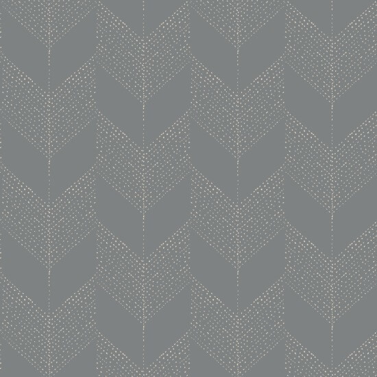 Chevron Carta da parati grigia