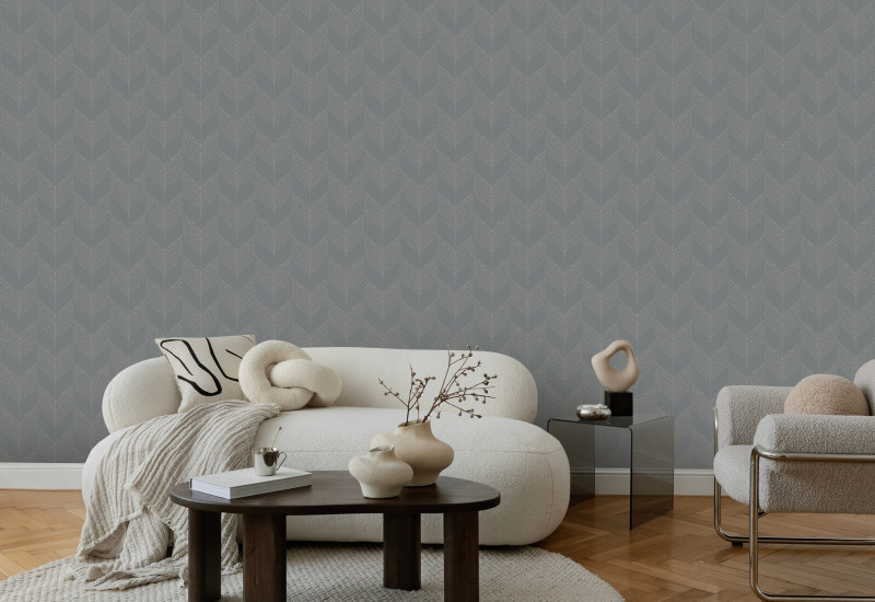 Chevron Papel de parede cinza