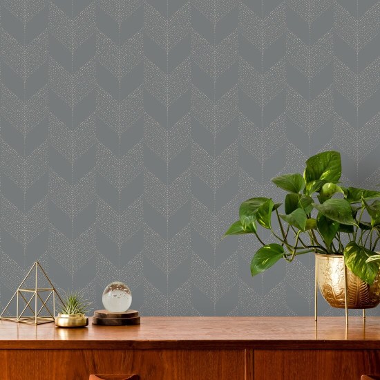 Chevron Papier peint gris