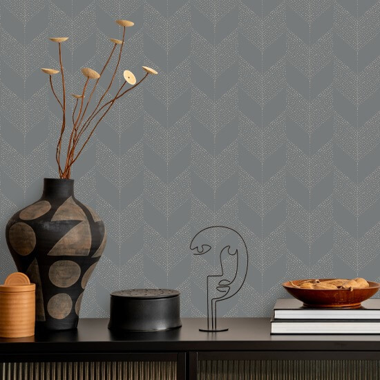 Chevron Papel de parede cinza