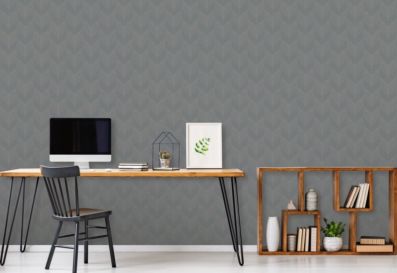 Chevron Papel de parede cinza