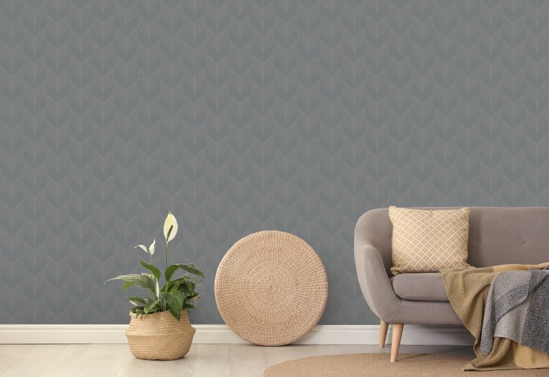 Chevron Papier peint gris