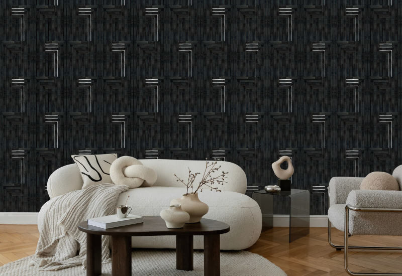 Chiseled Black Wallpaper