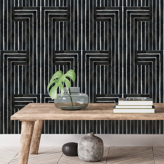 Cinzelado Papel de parede preto