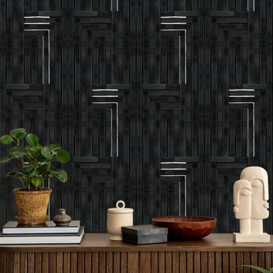 Gebeiteld Zwart behang