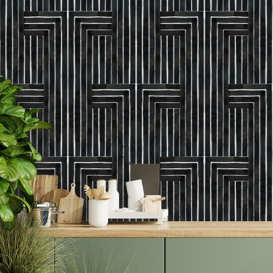 Chiseled Black Wallpaper