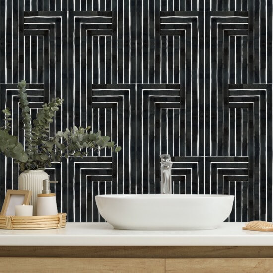 Chiseled Black Wallpaper