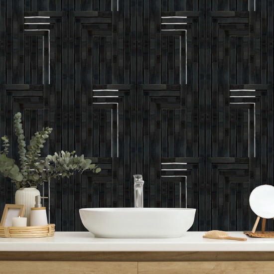 Chiseled Black Wallpaper