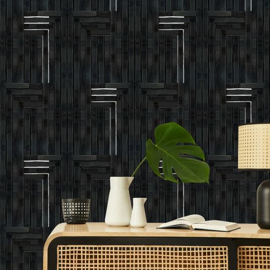 Chiseled Black Wallpaper
