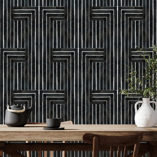 Chiseled Black Wallpaper