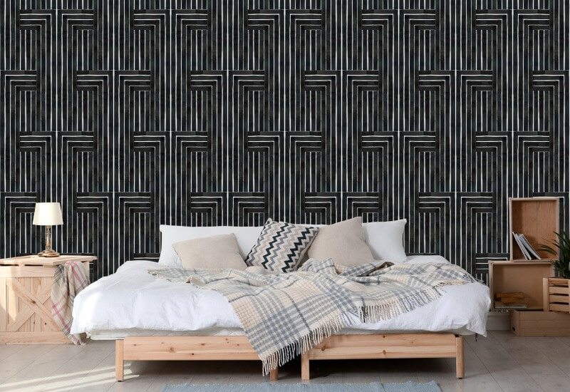 Chiseled Black Wallpaper