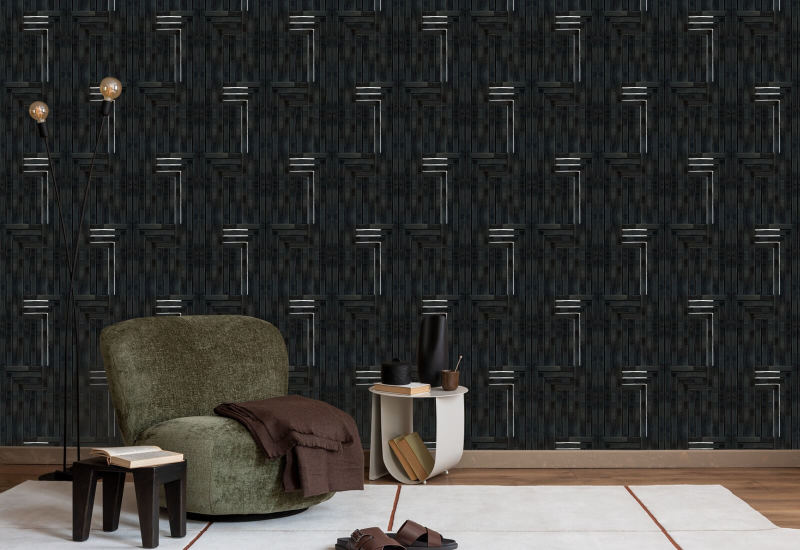 Ciselé Papier peint noir