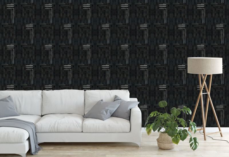 Cesellato Carta da parati nera