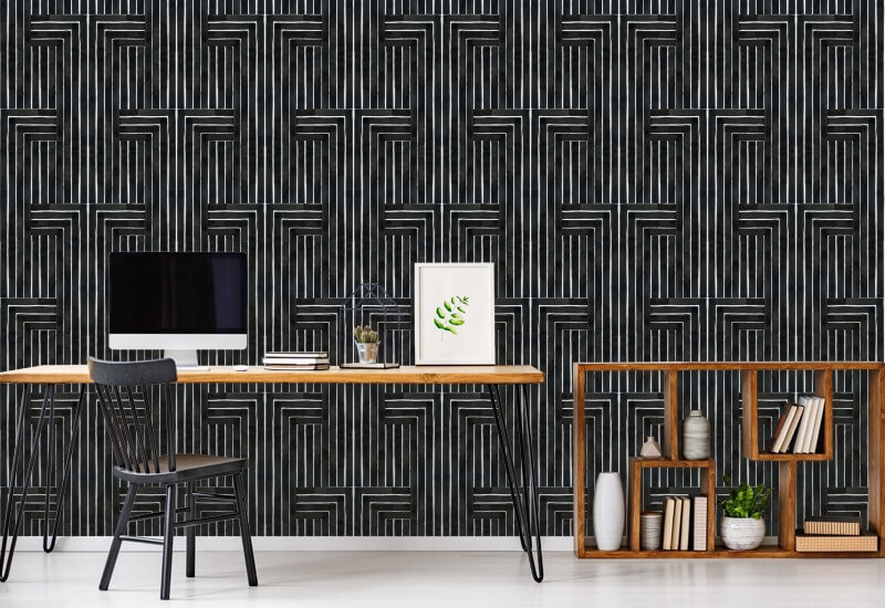 Chiseled Black Wallpaper