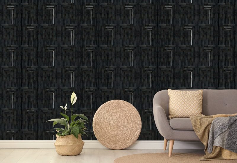 Cinzelado Papel de parede preto
