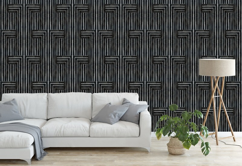 Chiseled Black Wallpaper