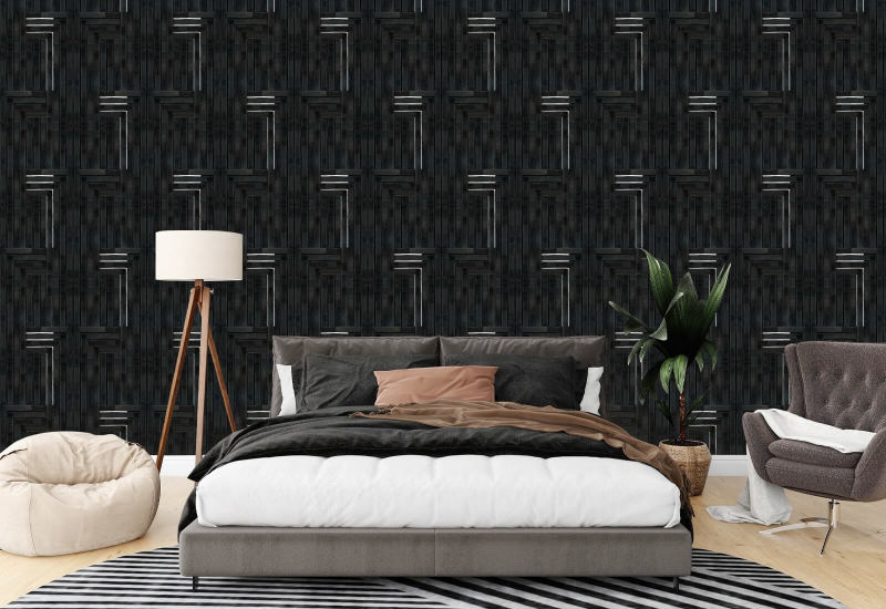 Chiseled Black Wallpaper
