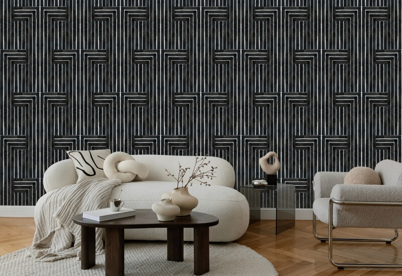 Ciselé Papier peint noir