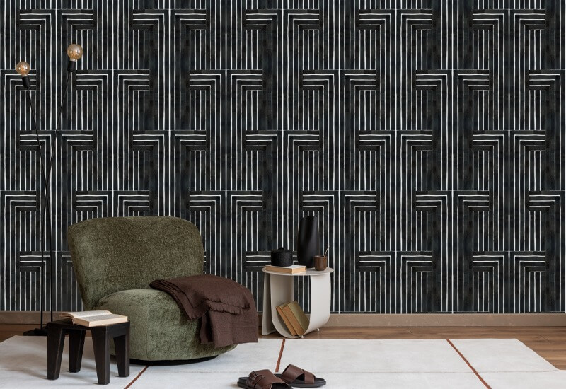 Gemeißelt Schwarze Tapete