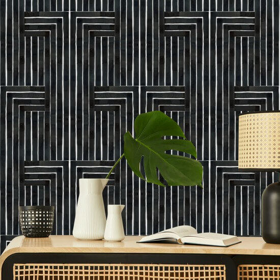 Ciselé Papier peint noir