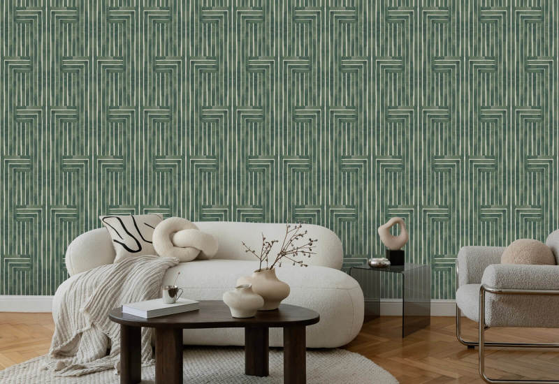 Cinzelado papel de parede esmeralda