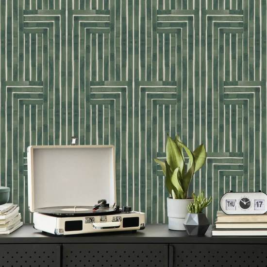 Chiseled Emerald Wallpaper