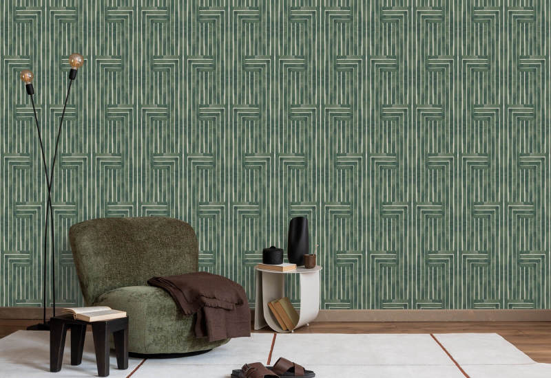 Ciselé Papier peint Emerald