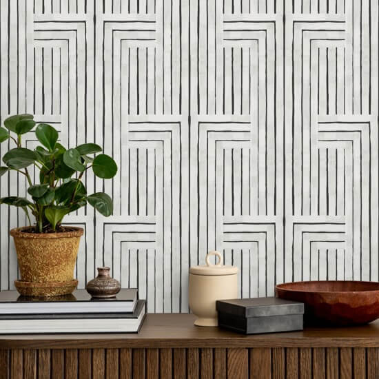 Chiseled Marble White Wallpaper