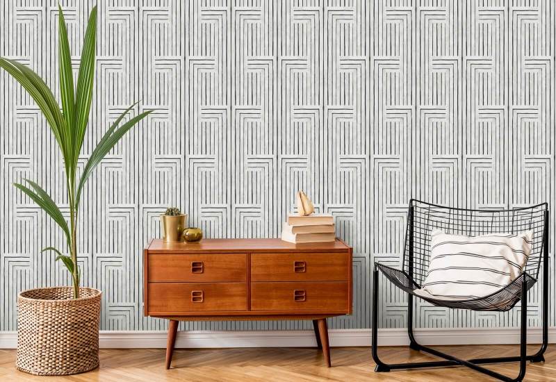 Ciselé Papier peint Marble White
