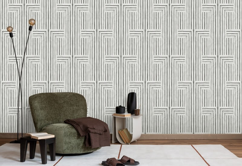 Chiseled Marble White Wallpaper