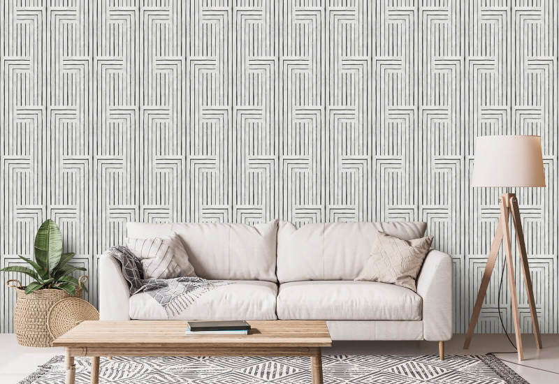 Ciselé Papier peint Marble White