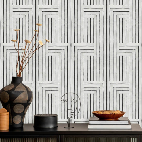 Chiseled Marble White Wallpaper