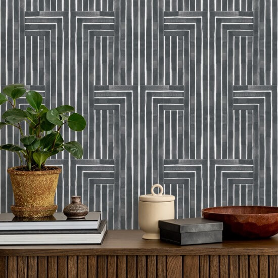 Ciselé Papier peint gris