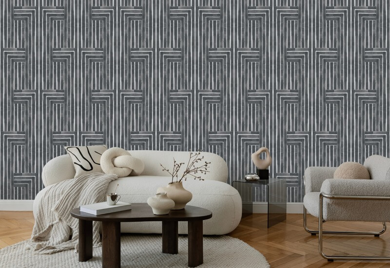 Gebeiteld Grijs behang